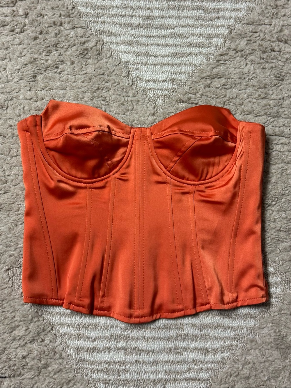 Boohoo Orange Corset Top